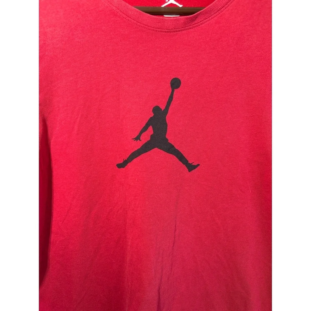 Jordan‎ Dri-FIT T-Shirt Red Jumpman Logo Graphic Mens Large L Nike MJ